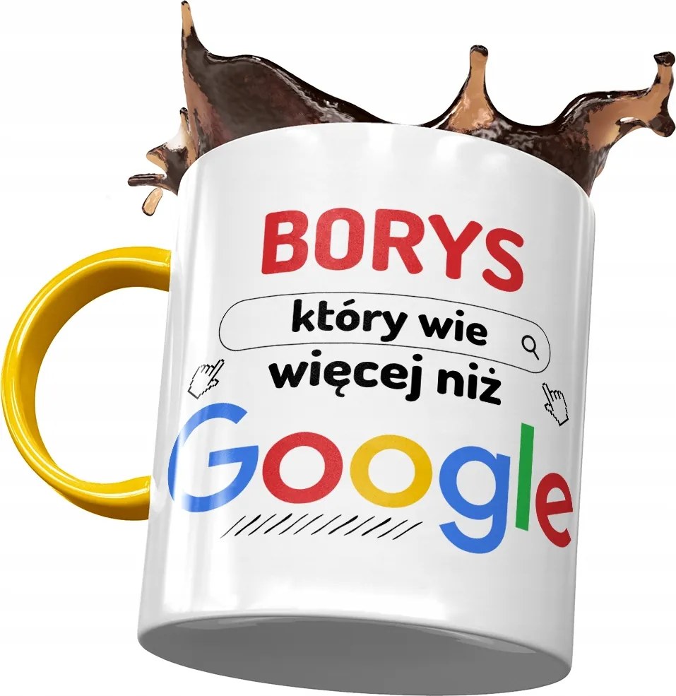 Sárga Bögre Borisz Férj Kolléga Ajándék Nyomtatott Fotóval