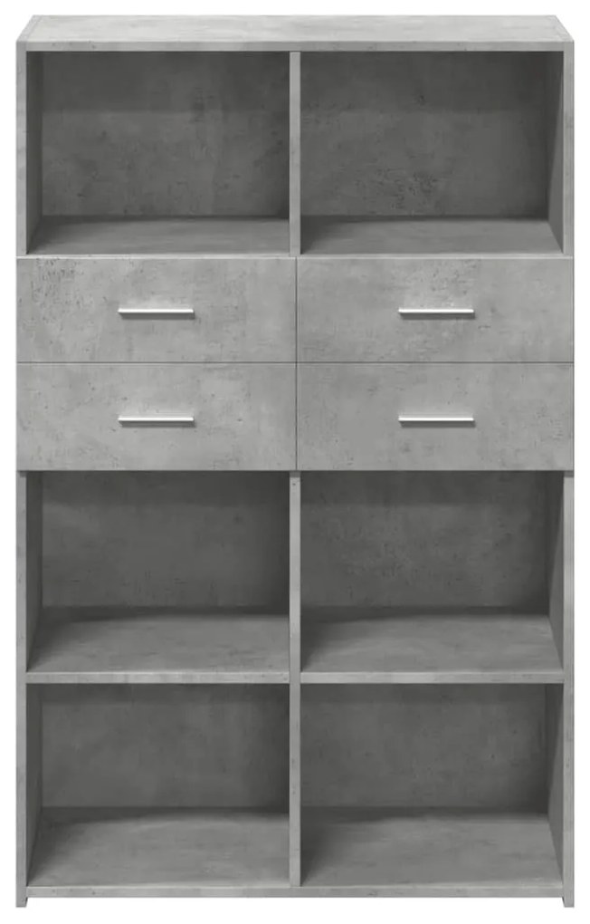 betonszürke szerelt fa magasszekrény 80 x 42,5 x 124 cm