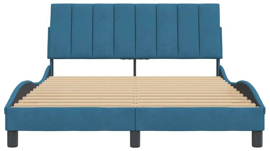 kék bársony ágykeret matrac nélkül Hanko 140 x 200 cm