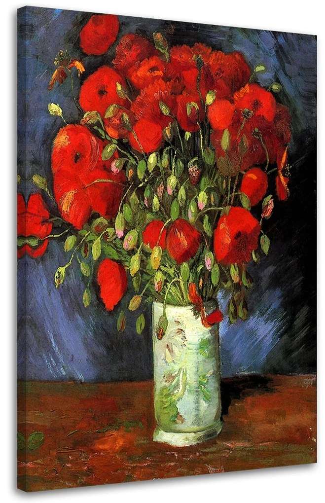 Gario Vászonkép Váza vörös pipacsokkal - Vincent van Gogh, reprodukció Méret: 70 x 100 cm