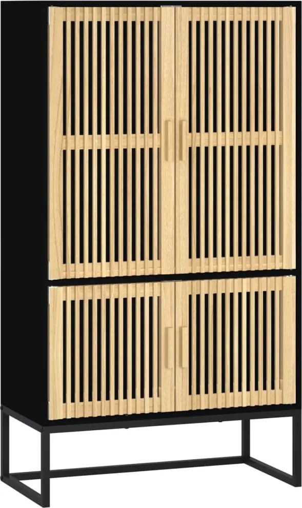 vidaXL fekete szerelt fa magasszekrény 70 x 35 x 125 cm