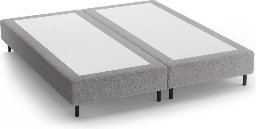 Szürke kárpitozott franciaágy ágytámla nélkül 160x200 cm Whale – Micadoni