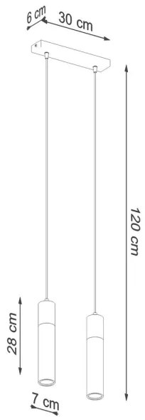 Sollux SL.0966 - Csillár zsinóron ZANE 2xGU10/40W/230V beton/fa