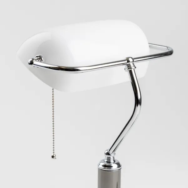 Brilagi - BANK OFFICE asztali lámpa 1xE27/60W/230V fekete/ezüst/fehér