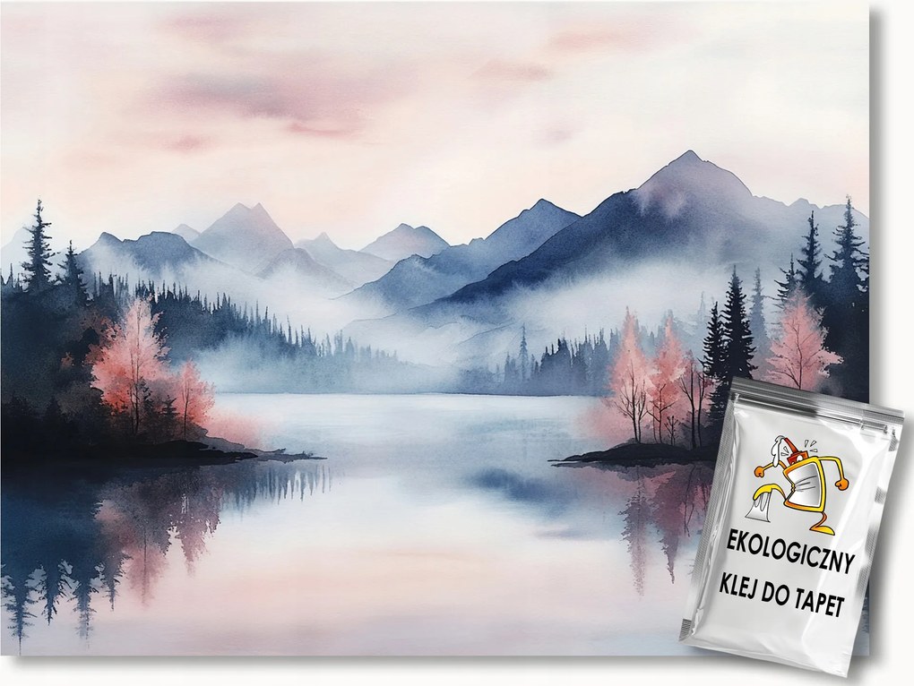 Fotótapéta Flizelina Tájkép Hegyek Tó Köd Hajnal Reggel 208x146 ragasztó