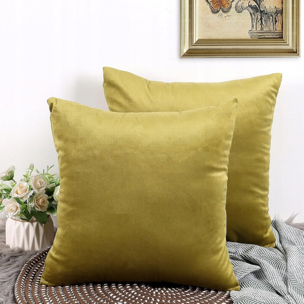 Díszpárnahuzat 40x40cm Bársony Zöld 2db-os szett