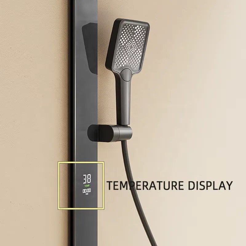 Termosztátos zuhanyrendszer BSE1719 LED-kijelzővel, több színben — Fekete