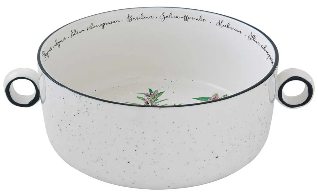 Porcelán fűszernövényes tál füllel 20 cm Herbarium