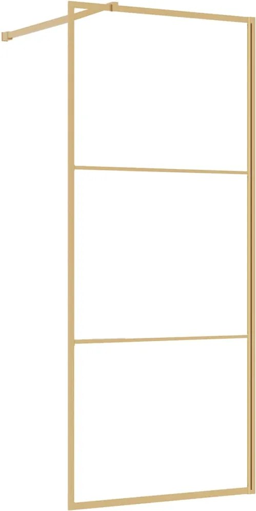vidaXL aranyszínű zuhanyfal átlátszó ESG üveggel 80 x 195 cm