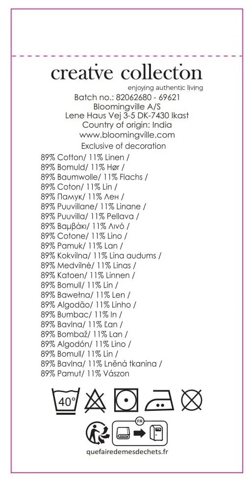 Lenkeverék tányéralátét 33x48 cm Limone – Bloomingville