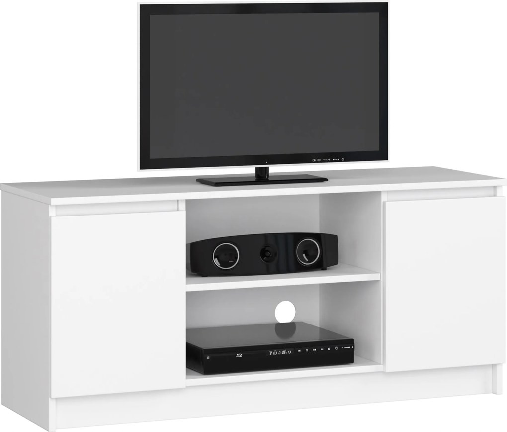 Rtv asztal szekrény 2D1P 120cm fehér komód Akd