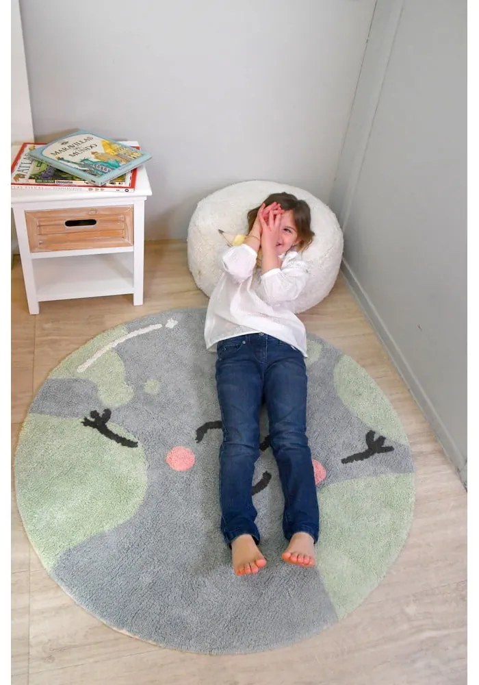 Kék mosható kézi szövésű pamut gyerek szőnyeg ø100 cm Big Big World – Lorena Canals