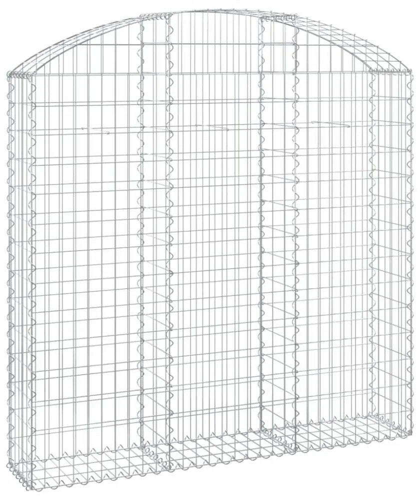 Íves horganyzott vas gabion kosár 150x30x140/160 cm
