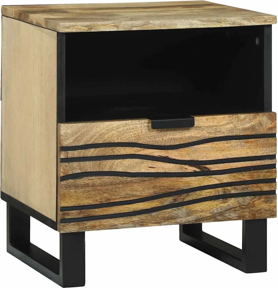 vidaXL Éjjeliszekrény fiókkal Barna 40 x 33 x 46 cm Tömör akácfa