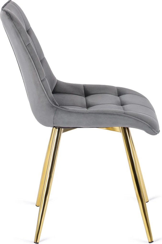 Krzesło CARO Szare Welurowe