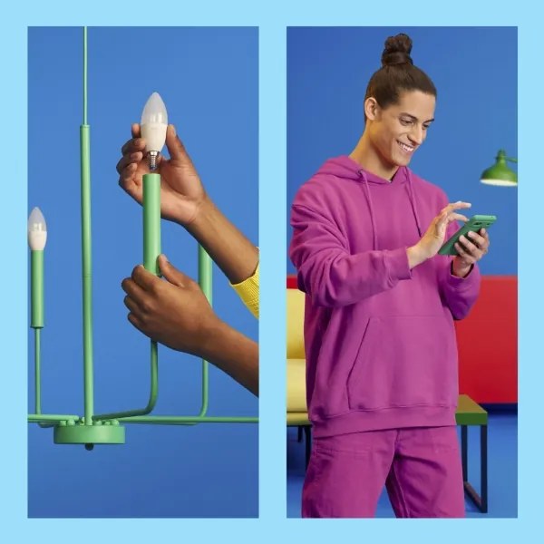 SZETT 3xLED RGBW C37 E14/4,9W/230V 2200-6500K CRI90 Wi-Fi-WiZ dimmable