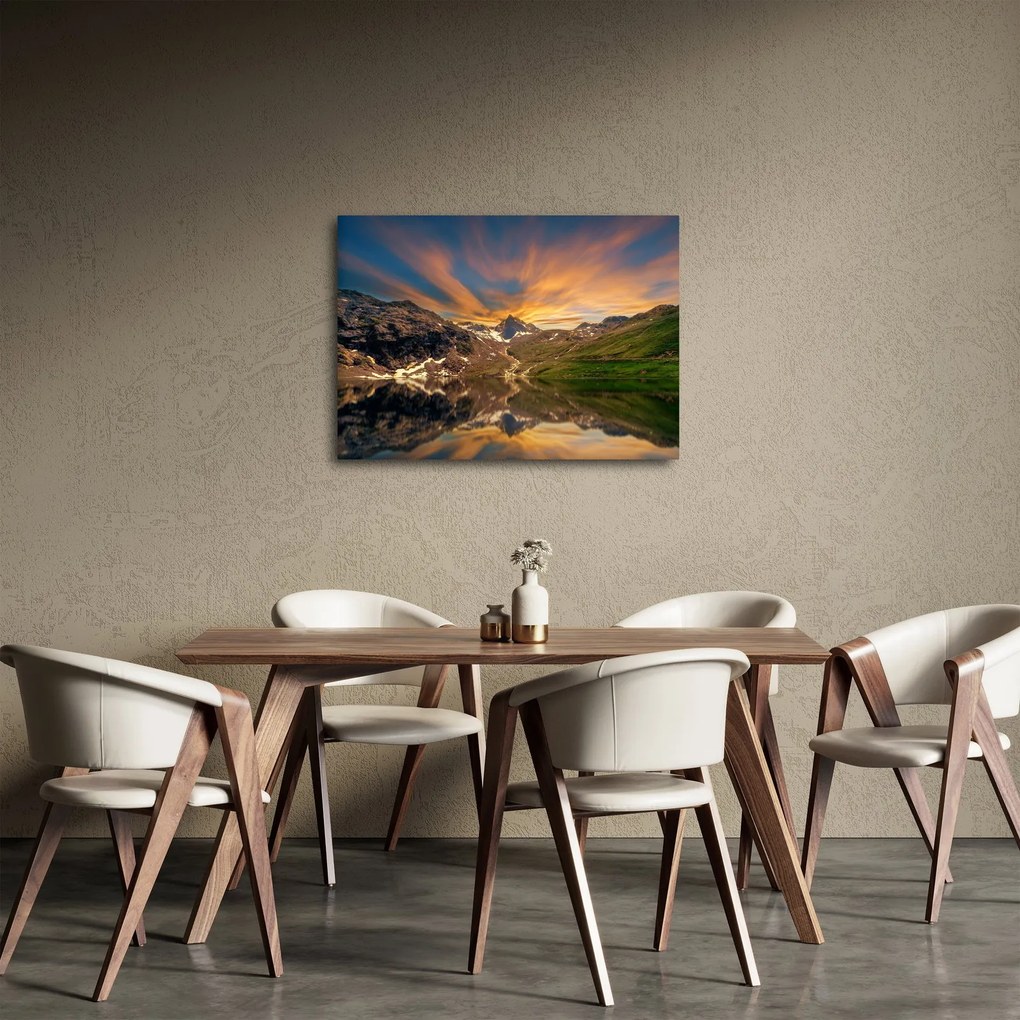 Kép - Visszaverődés a hegyi tóban (70x50 cm)