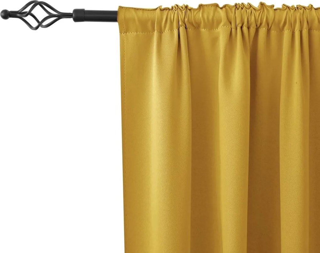 Sárga OXFORD függöny 140x250 cm Felfüggesztés: Hullámos sínszalag