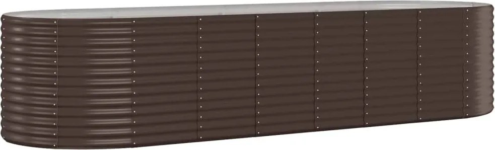 vidaXL barna horganyzott acél kerti magaságyás 322x100x68 cm