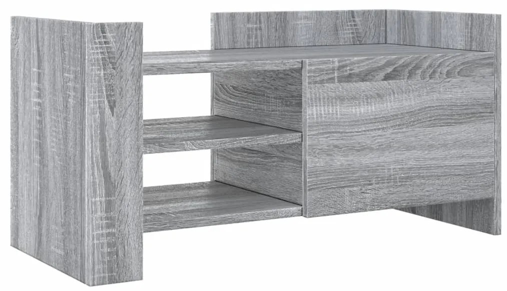 szürke sonoma színű szerelt fa TV-szekrény 80 x 35 x 40 cm