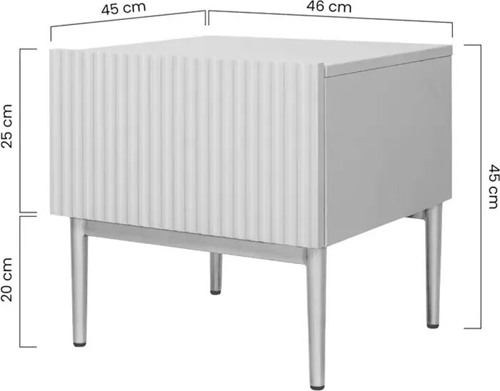 Nicole éjjeliszekrény készlet 46 cm - kasmír / arany lábak