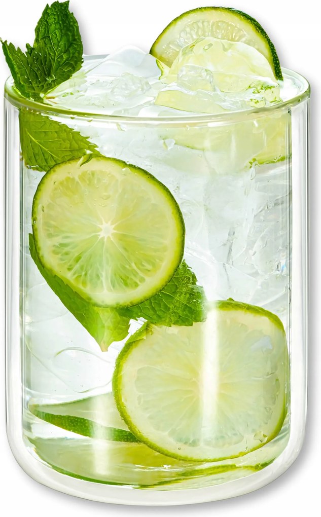 Duplafalú italos pohár hőálló üvegből 300 ml