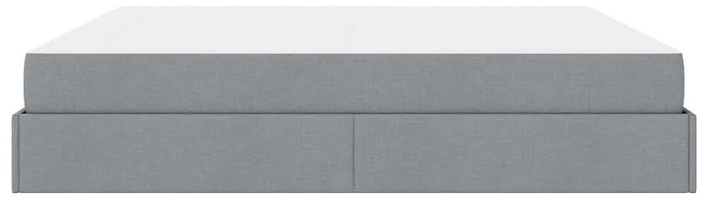 Ágykeret tárolóval Világosszürke 200 x 200 cm szövet