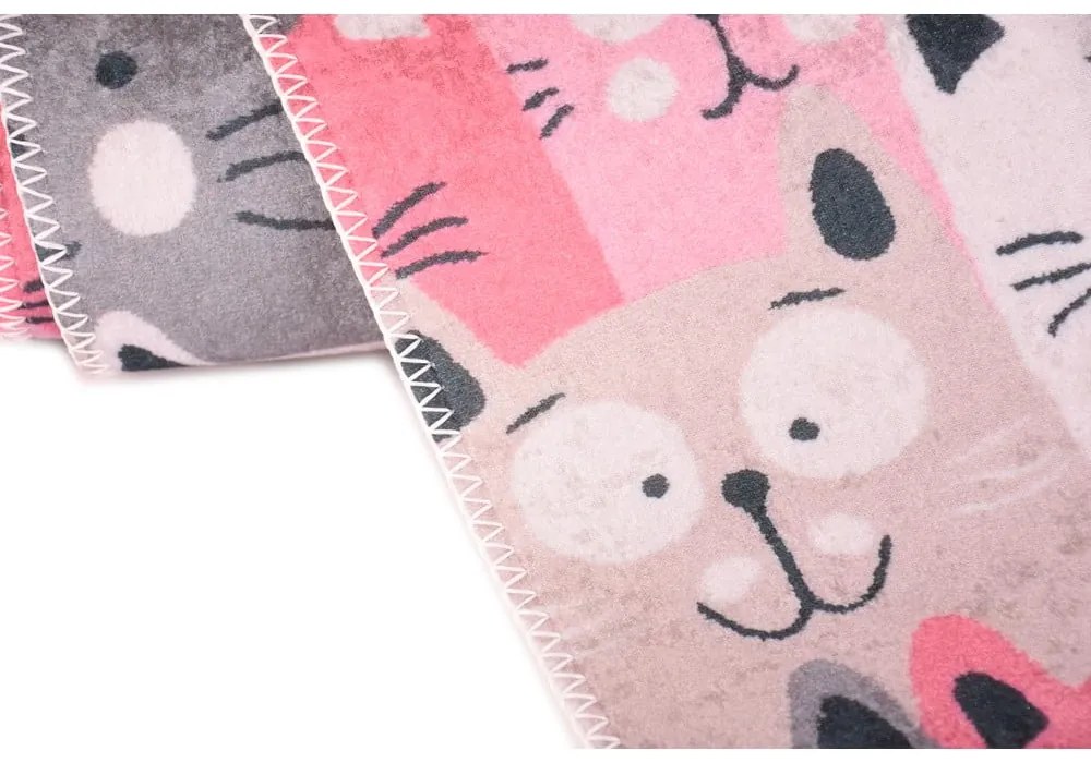 Rózsaszín gyerek szőnyeg 80x150 cm Silly Cats – Vitaus