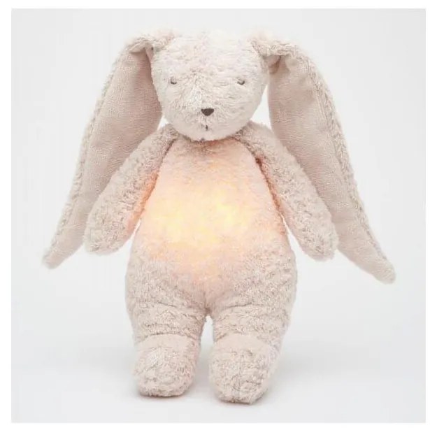 Moonie - Snuggle buddy dallammal és világítással 2.0 nyuszi organic rózsa