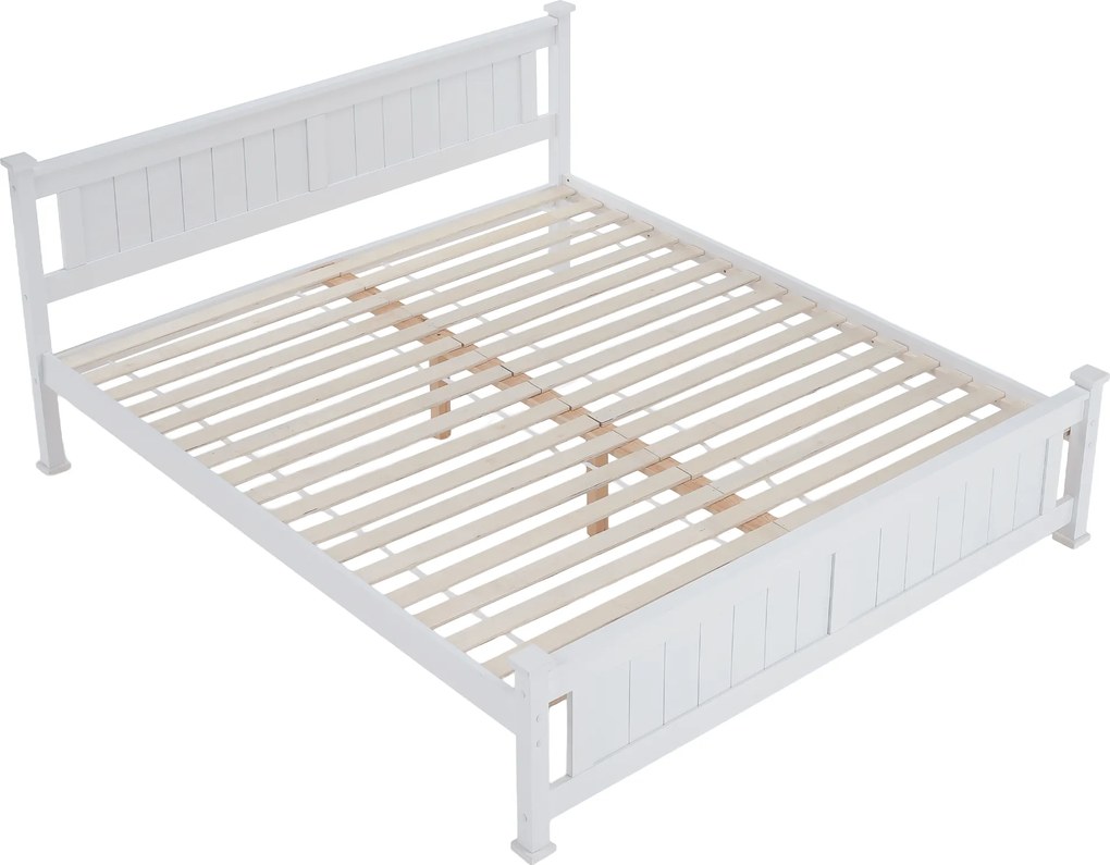 Ágy ágyráccsal, fenyő/fehér, 160x200 LUCAS NEW