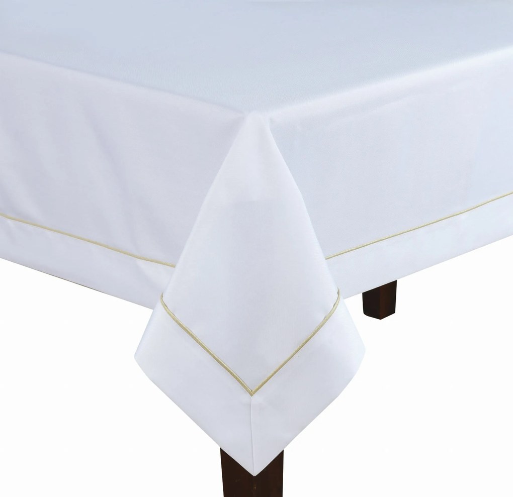 Abrosz 140x200 fehér arany, arany zsinórral díszítve