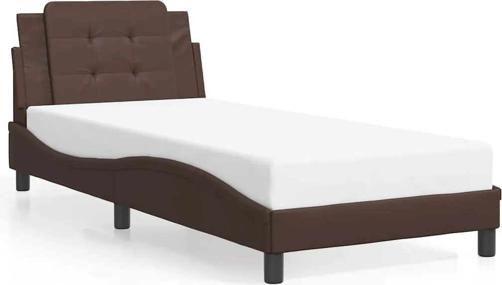 vidaXL barna műbőr ágykeret matrac nélkül Zadar 100 x 200 cm