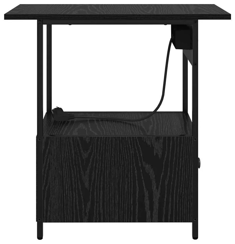 Éjjeliszekrény fiókkal Musta tammi 60 x 30 x 61 cm Faanyag
