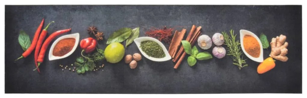 mosható fűszermintás bársony konyhaszőnyeg 45 x 150 cm