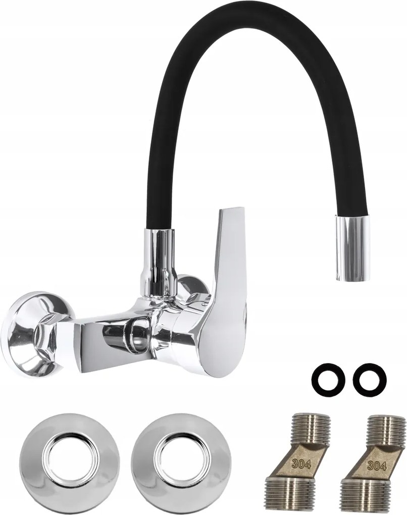 Flex Fekete Fali Konyhai Mosogató Csaptelep