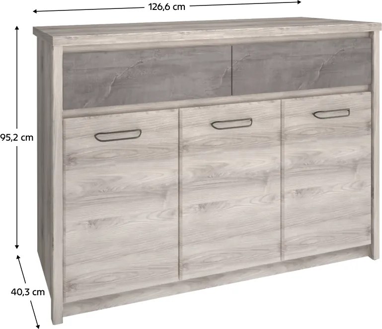 Komód 3D2S, nairobi gesztenye/onix, JESI NEW