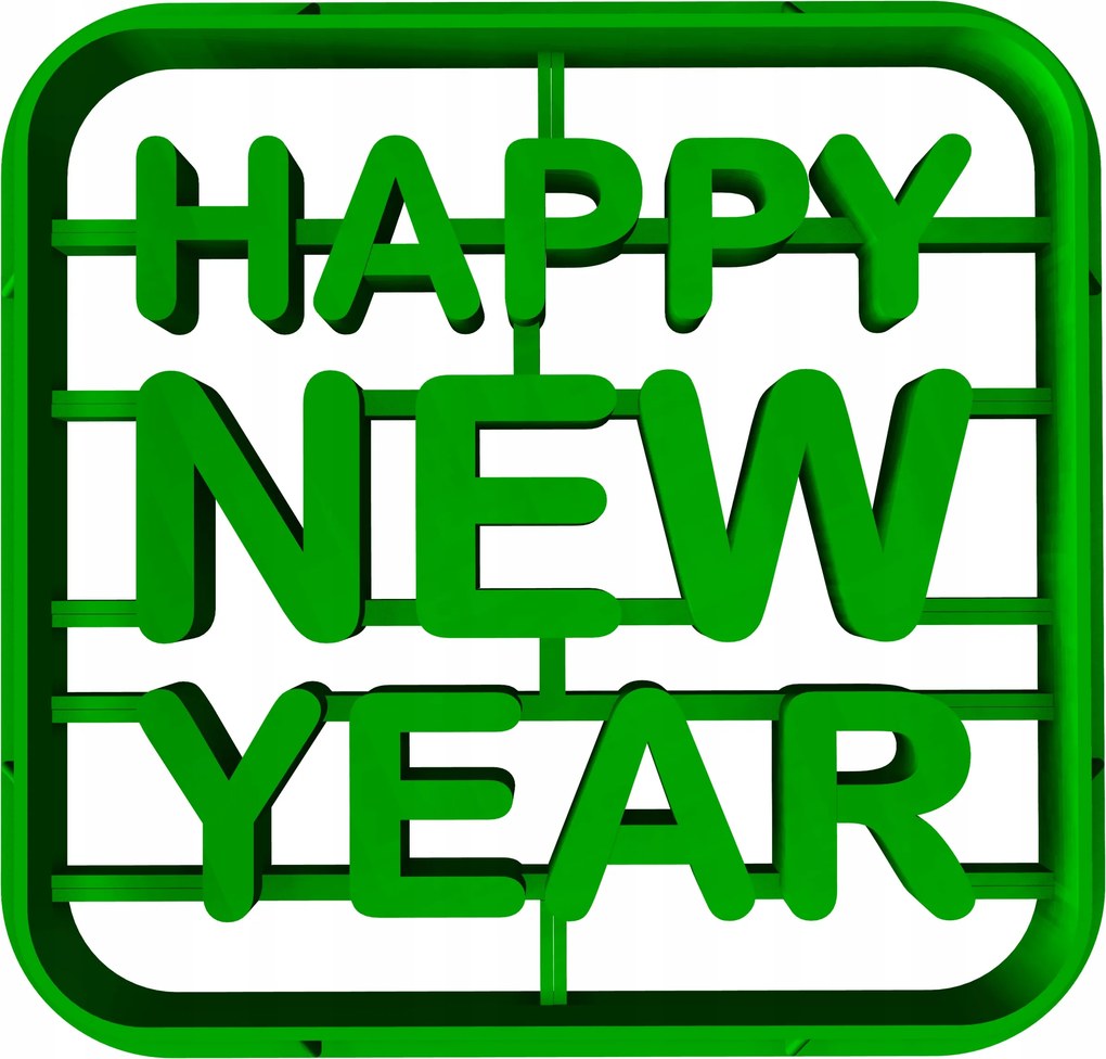 Foremka Lyukasztó Sütemény- és Mézeskalácsvágó Szilveszter Happy New Year