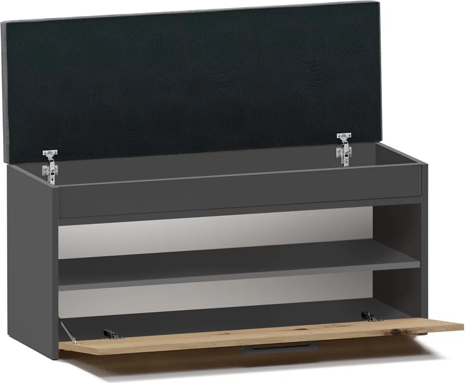 MIX Parma cipősszekrény, antracit-tölgy