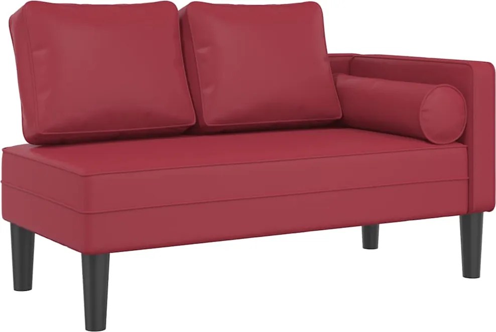 vidaXL bordó műbőr dívány párnákkal