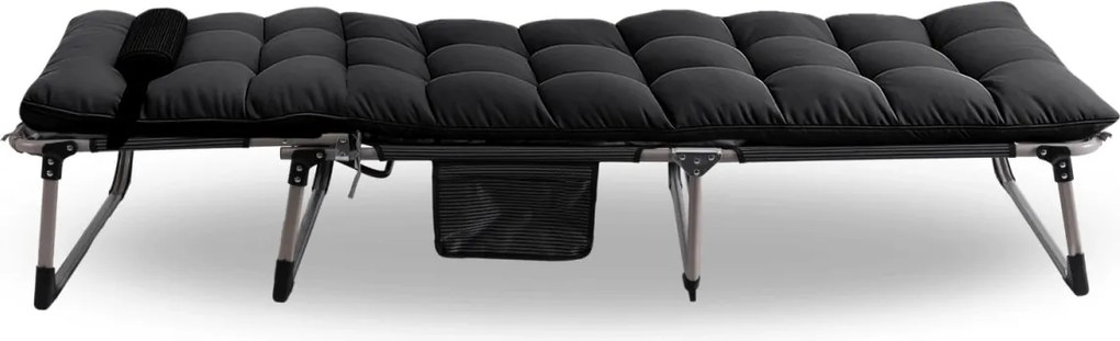 Napágy, kárpitozott kerti pihenőágy fekete színben. VENUS