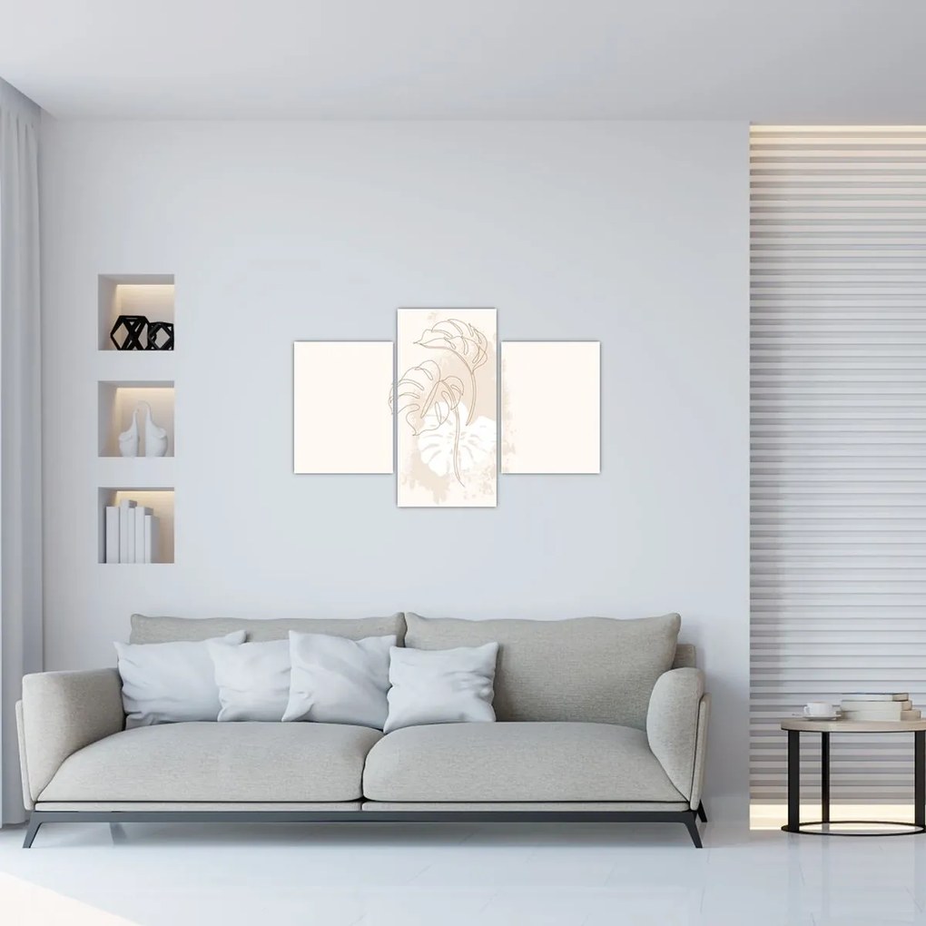 Kép - Line art monstera N⁰1 (90x60 cm)