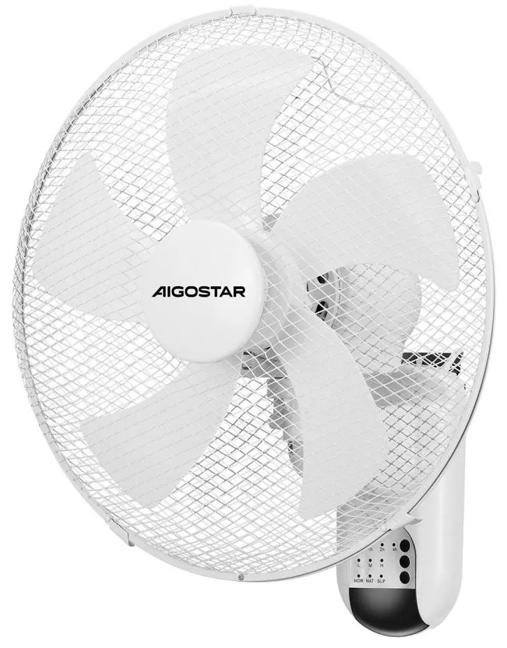 Aigostar - Fali ventilátor 45W/230V fehér + távirányító