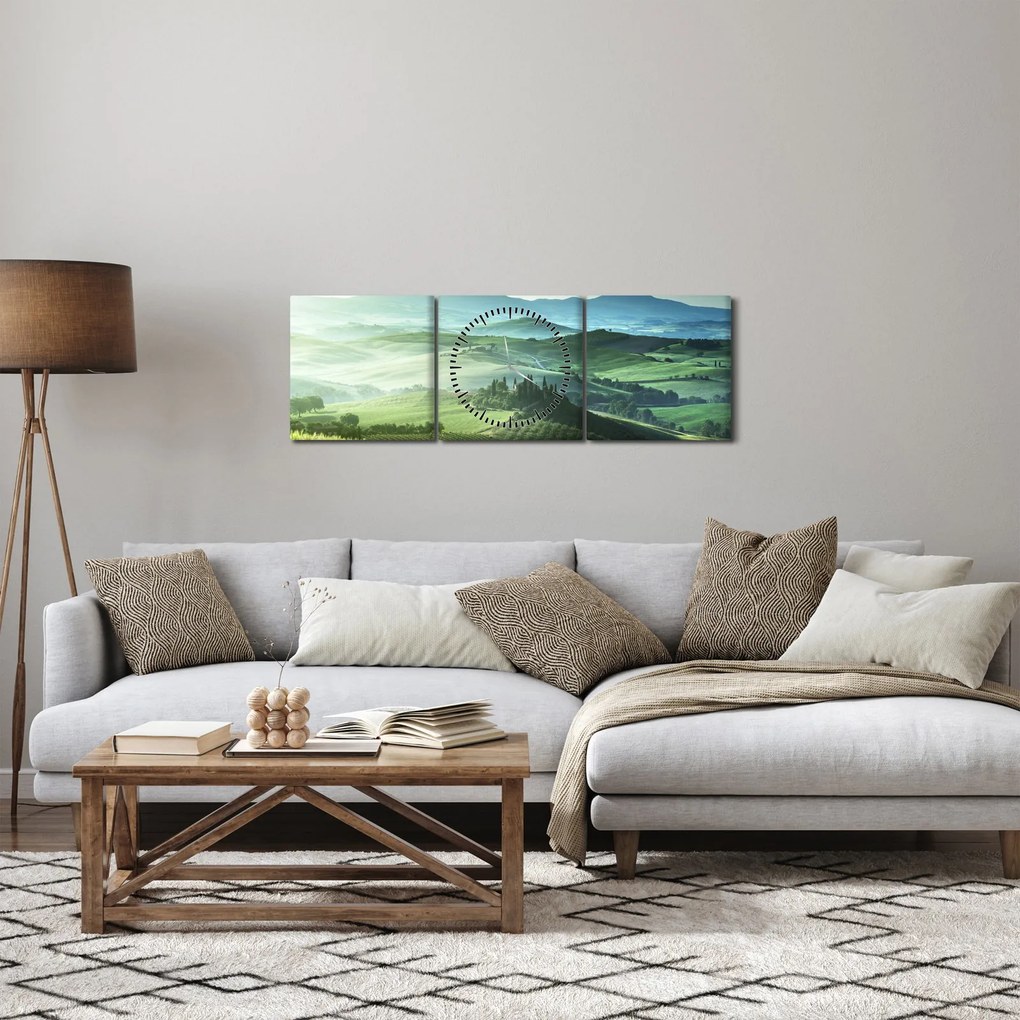 Kép - Toszkána, Olaszország (órával) (90x30 cm)