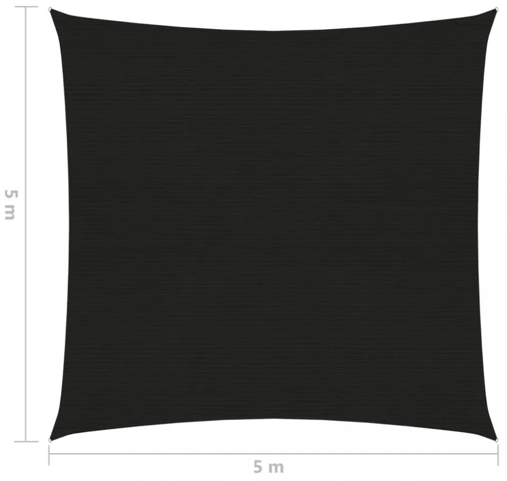 fekete HDPE napvitorla 160 g/m² 5 x 5 m