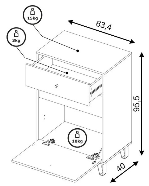 Szekrény Craft Tobacco / grafit színkombinációban – BILBAO BL18