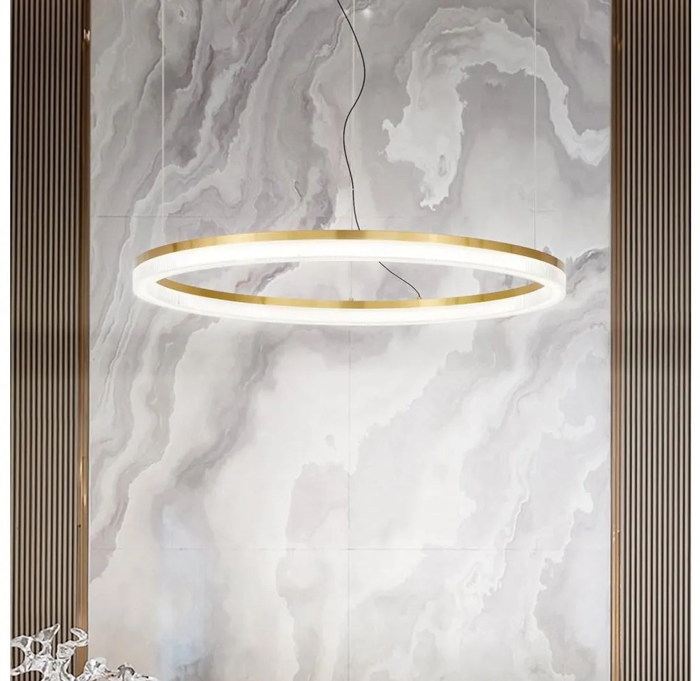 Ideal Lux Ideal Lux - LED Csillár zsinóron CROWN LED/30W/230V 3000K átm. 60 cm CRI 90 réz ID314938
