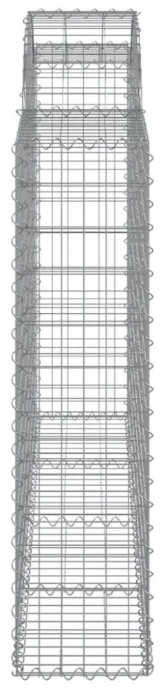3 db íves horganyzott vas gabion kosár 200x30x120/140 cm
