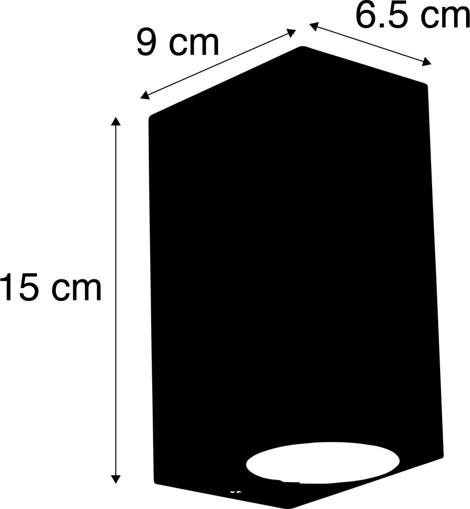 3 darabos intelligens fekete fali lámpa szett 2-fényű IP44 - Baleno