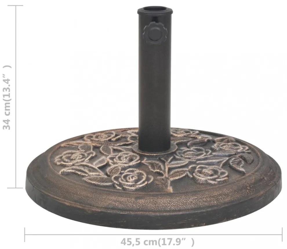 kör alakú, bronz színű gyanta napernyő talp 9 kg