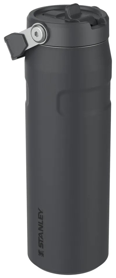 Fekete rozsdamentes acél termosz 700 ml IceFlow™ Flip Straw 2.0 Tumbler Black – Stanley